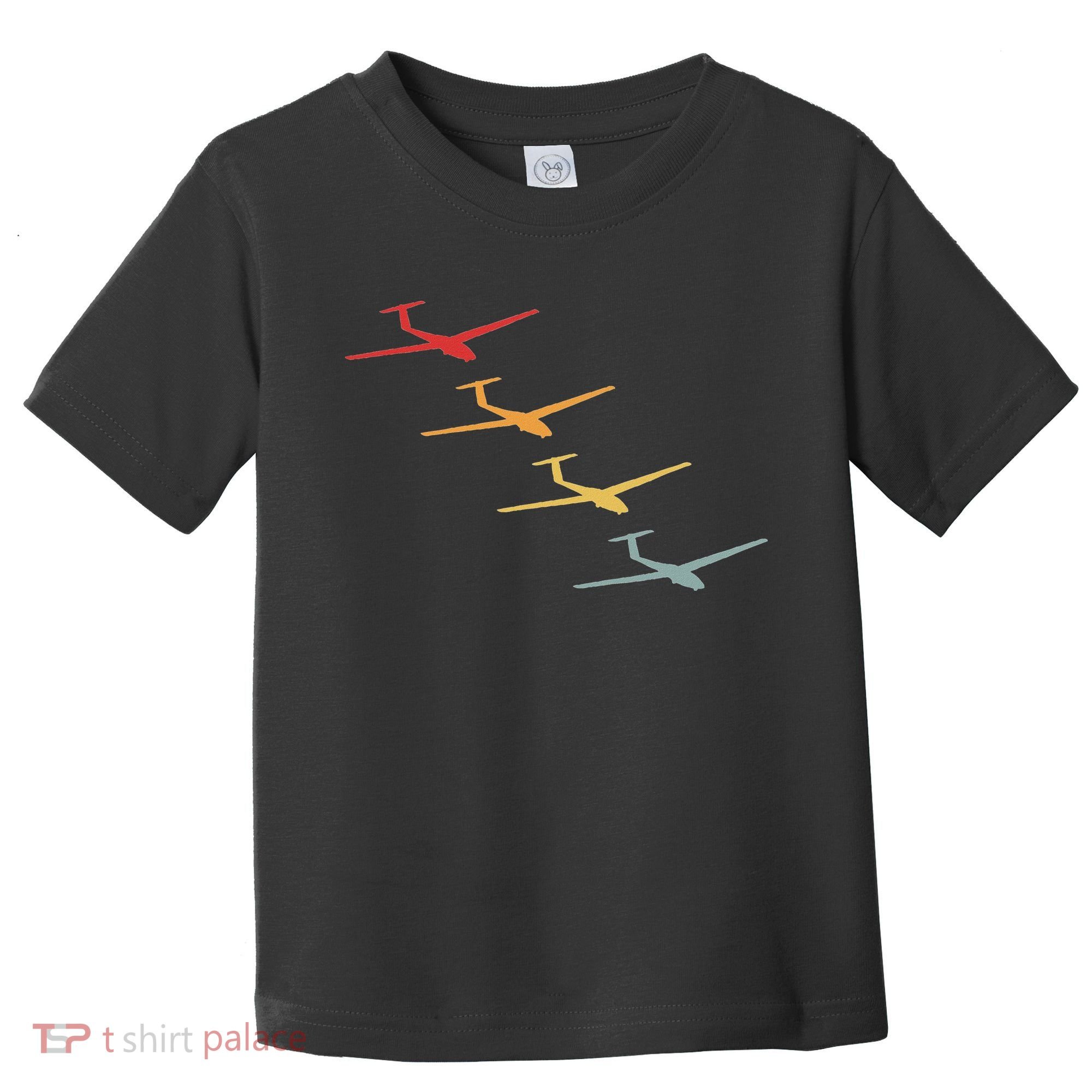 Glider Gliding Plane Retro Sailplane Flying Pilot Aviation Toddler T-Shirt