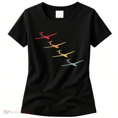 Glider Gliding Plane Retro Sailplane Flying Pilot Aviation Women's T-Shirt