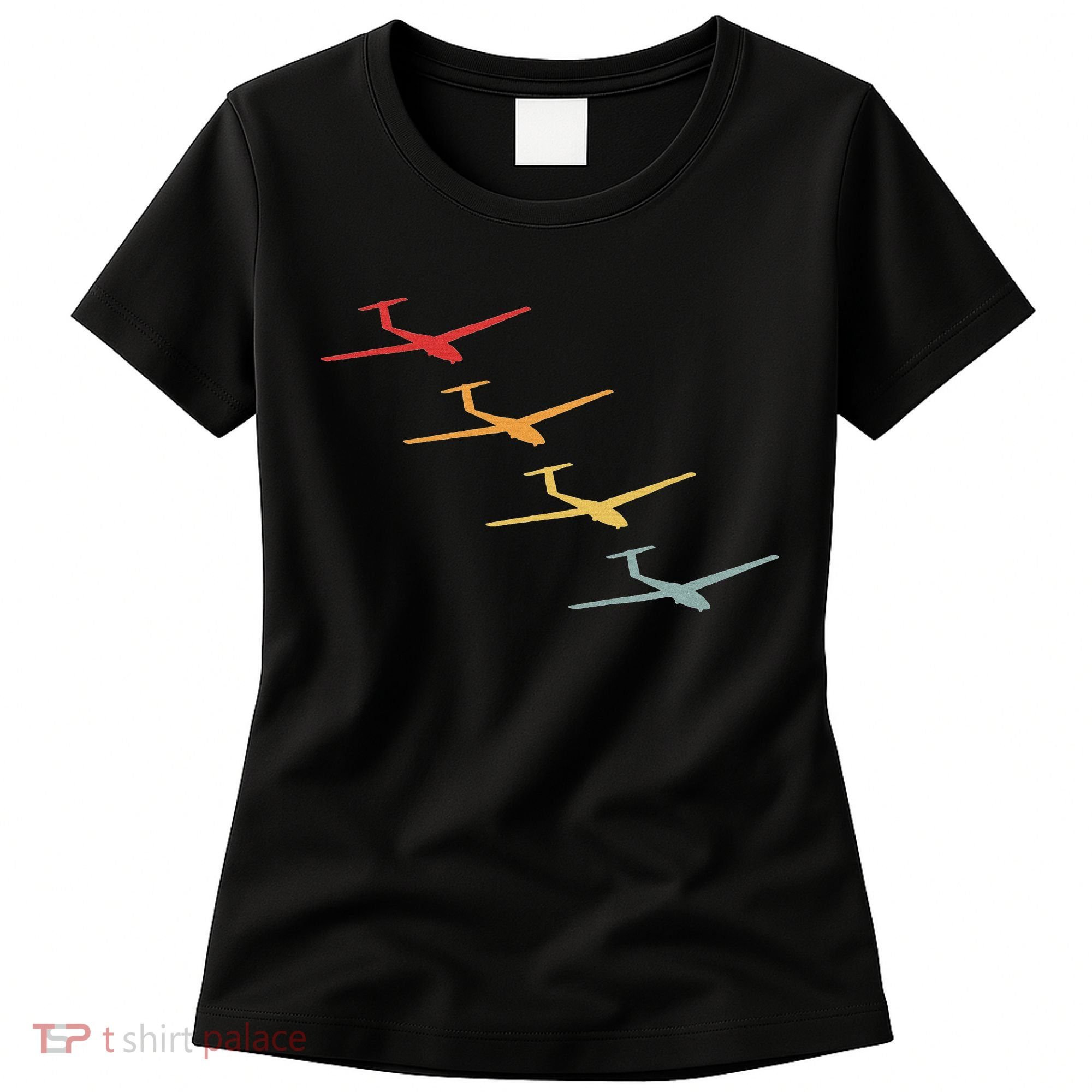 Glider Gliding Plane Retro Sailplane Flying Pilot Aviation Women's T-Shirt