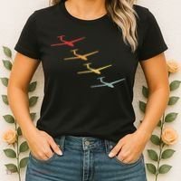 Glider Gliding Plane Retro Sailplane Flying Pilot Aviation Women's T-Shirt thumb 2