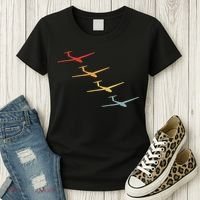 Glider Gliding Plane Retro Sailplane Flying Pilot Aviation Women's T-Shirt thumb 3