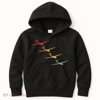 Glider Gliding Plane Retro Sailplane Flying Pilot Aviation Kids Hoodie thumb 0