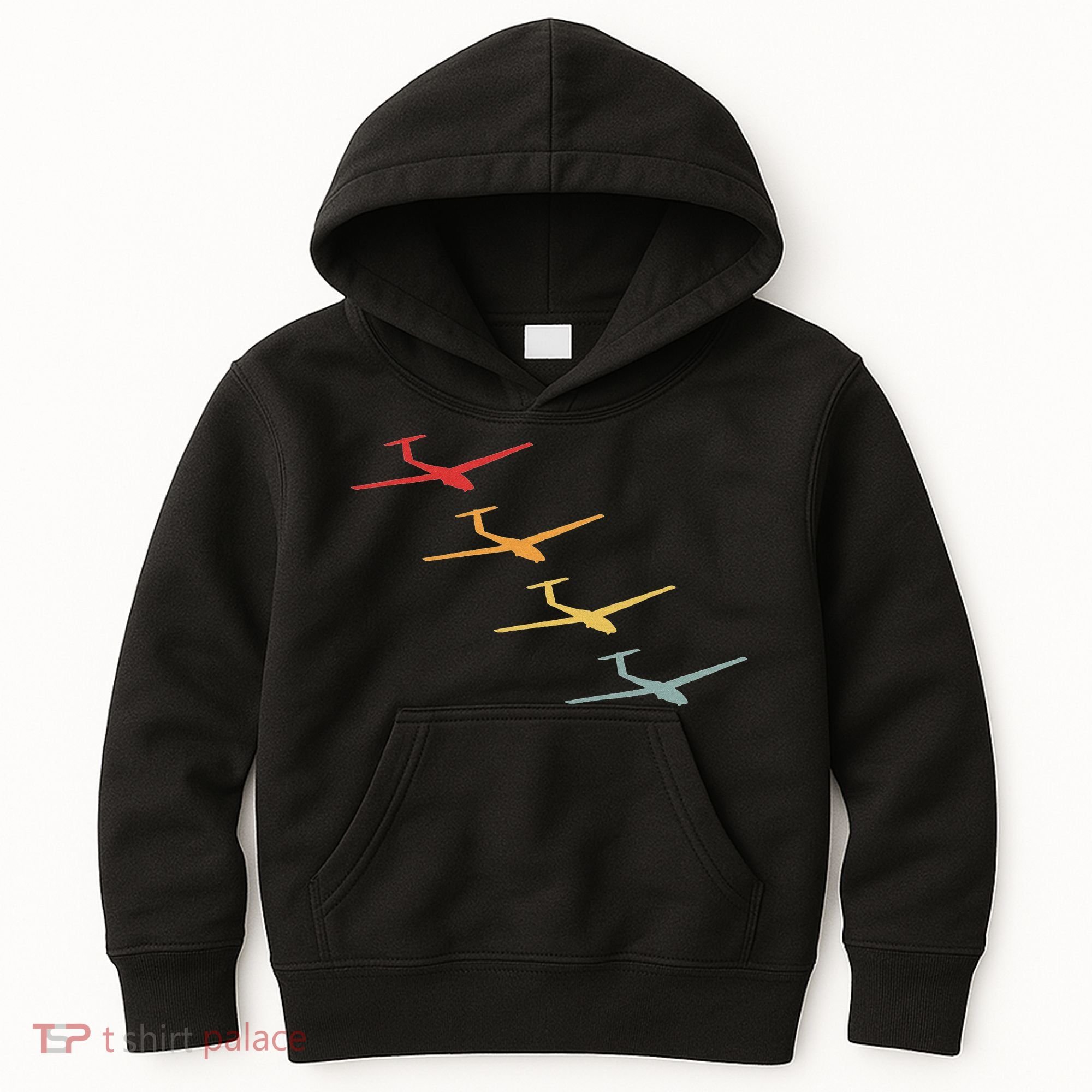 Glider Gliding Plane Retro Sailplane Flying Pilot Aviation Kids Hoodie
