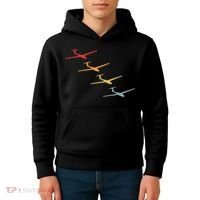 Glider Gliding Plane Retro Sailplane Flying Pilot Aviation Kids Hoodie thumb 4