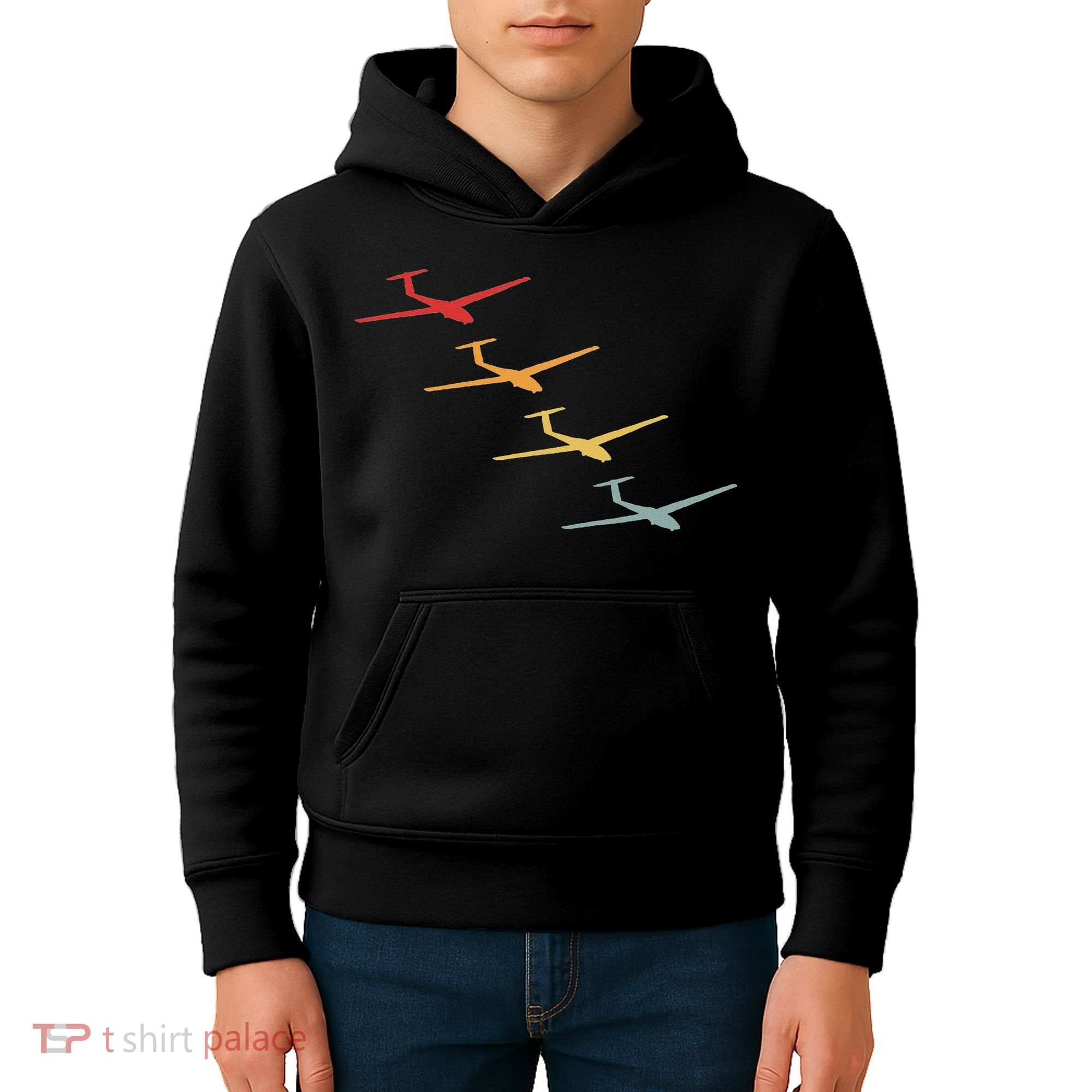 Glider Gliding Plane Retro Sailplane Flying Pilot Aviation Kids Hoodie