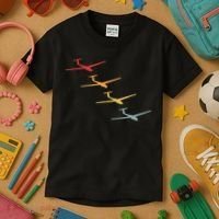 Glider Gliding Plane Retro Sailplane Flying Pilot Aviation Kids T-Shirt thumb 3