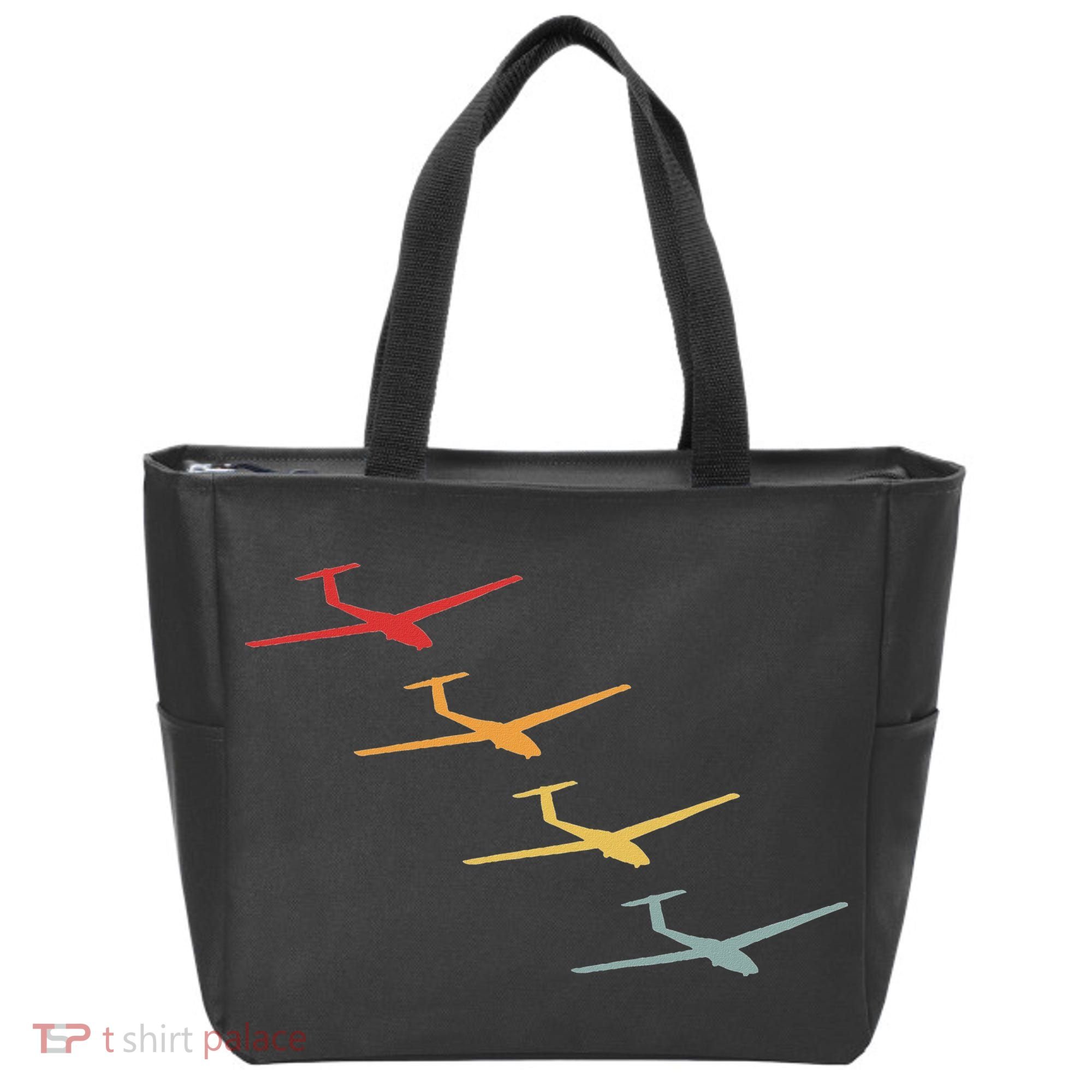 Glider Gliding Plane Retro Sailplane Flying Pilot Aviation Tote Bag