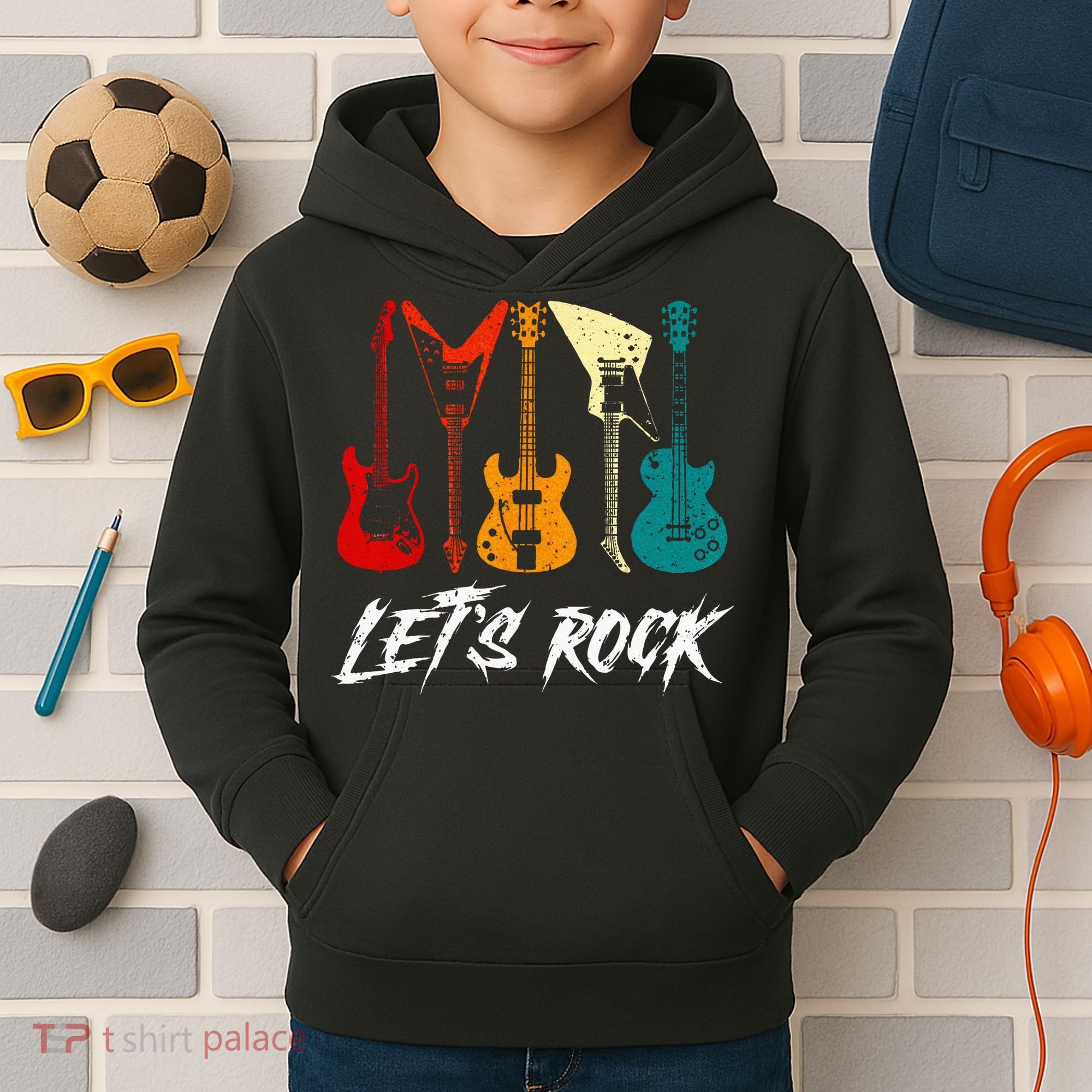 Guitarist Guitar Player Rock Music Lover Guitar Kids Hoodie