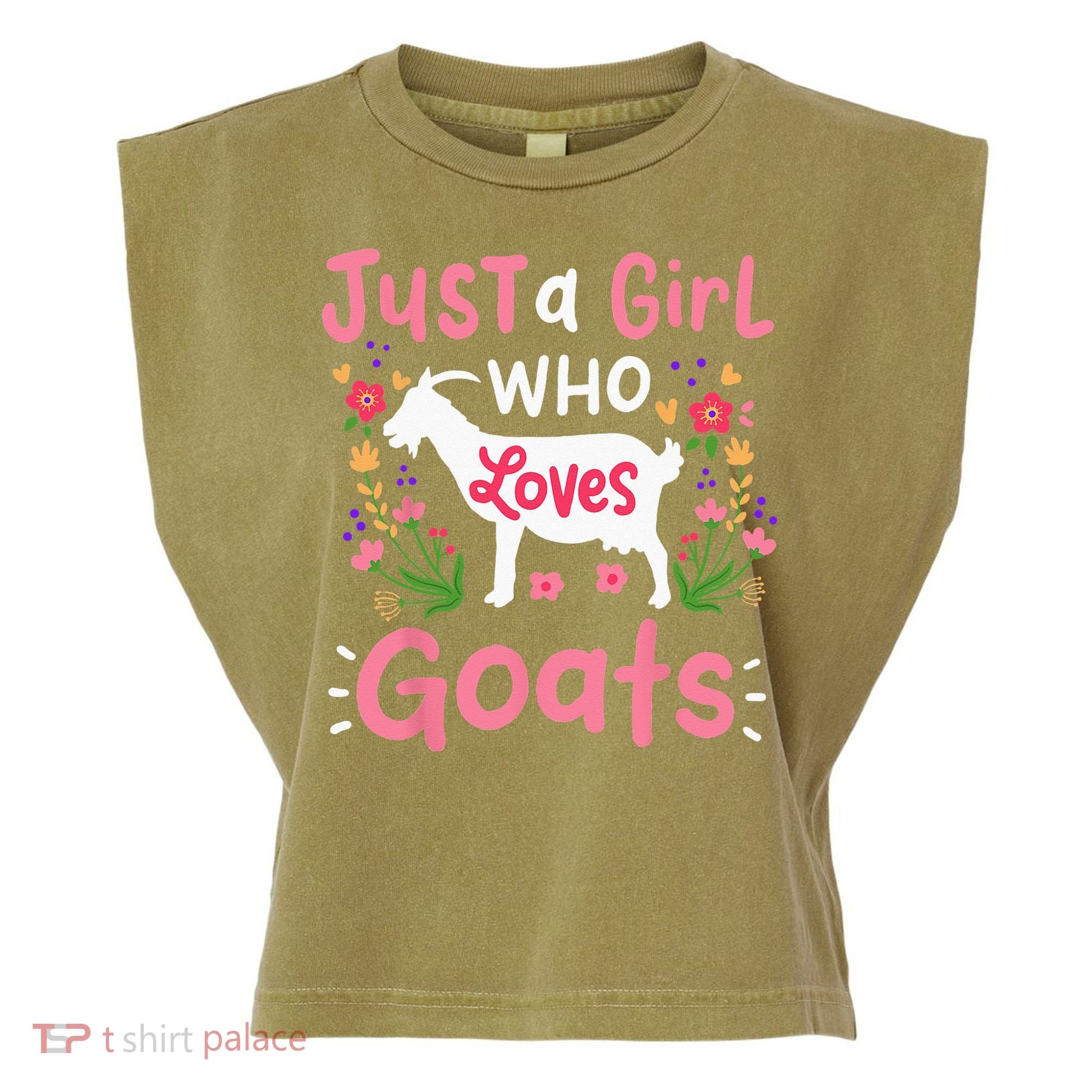 Goats Goat Rancher Farm Garment-Dyed Women's Muscle Tee