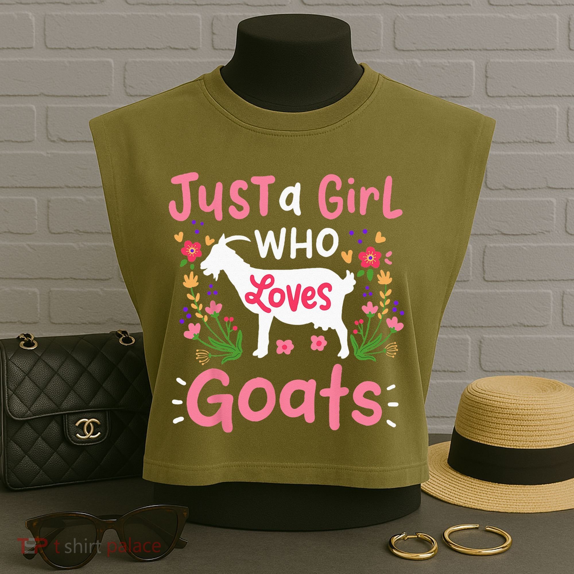 Goats Goat Rancher Farm Garment-Dyed Women's Muscle Tee