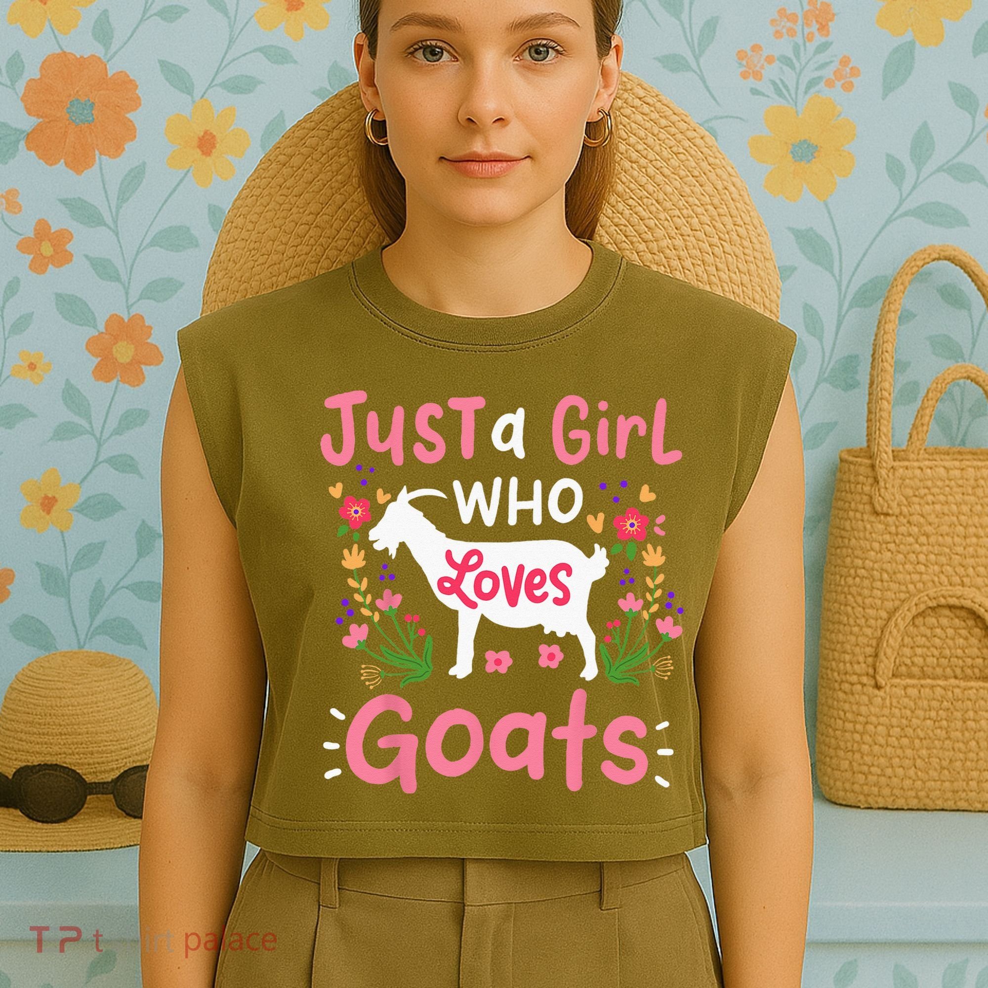 Goats Goat Rancher Farm Garment-Dyed Women's Muscle Tee