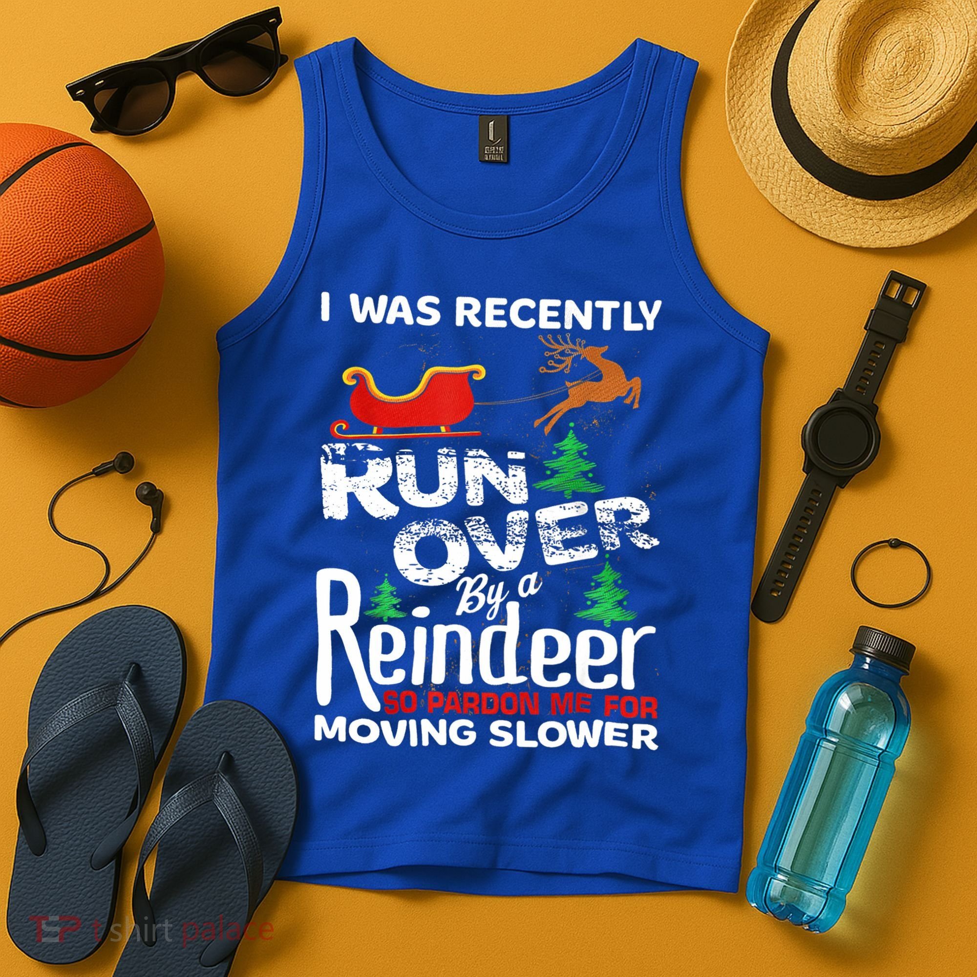 Grandma Got Run Over By A Reindeer Christmas So Pardon Me Gift Tank Top