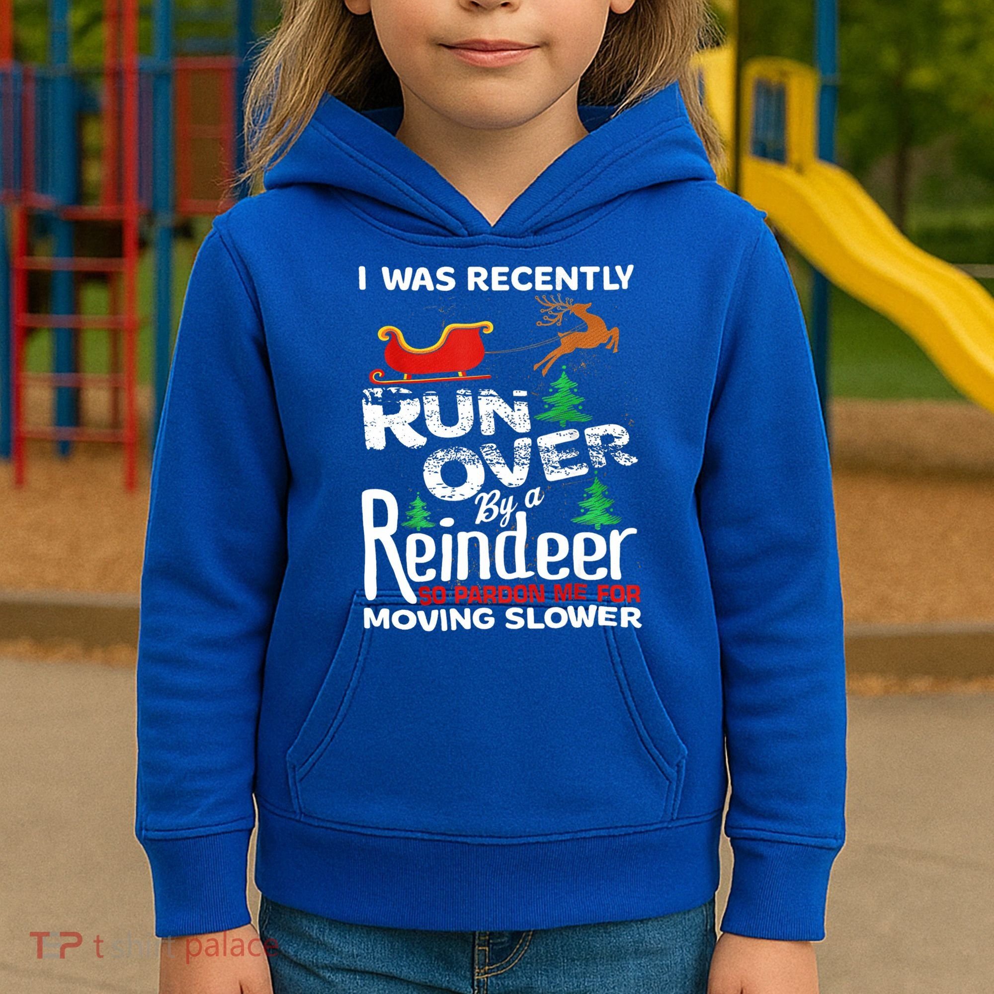 Grandma Got Run Over By A Reindeer Christmas So Pardon Me Gift Kids Hoodie