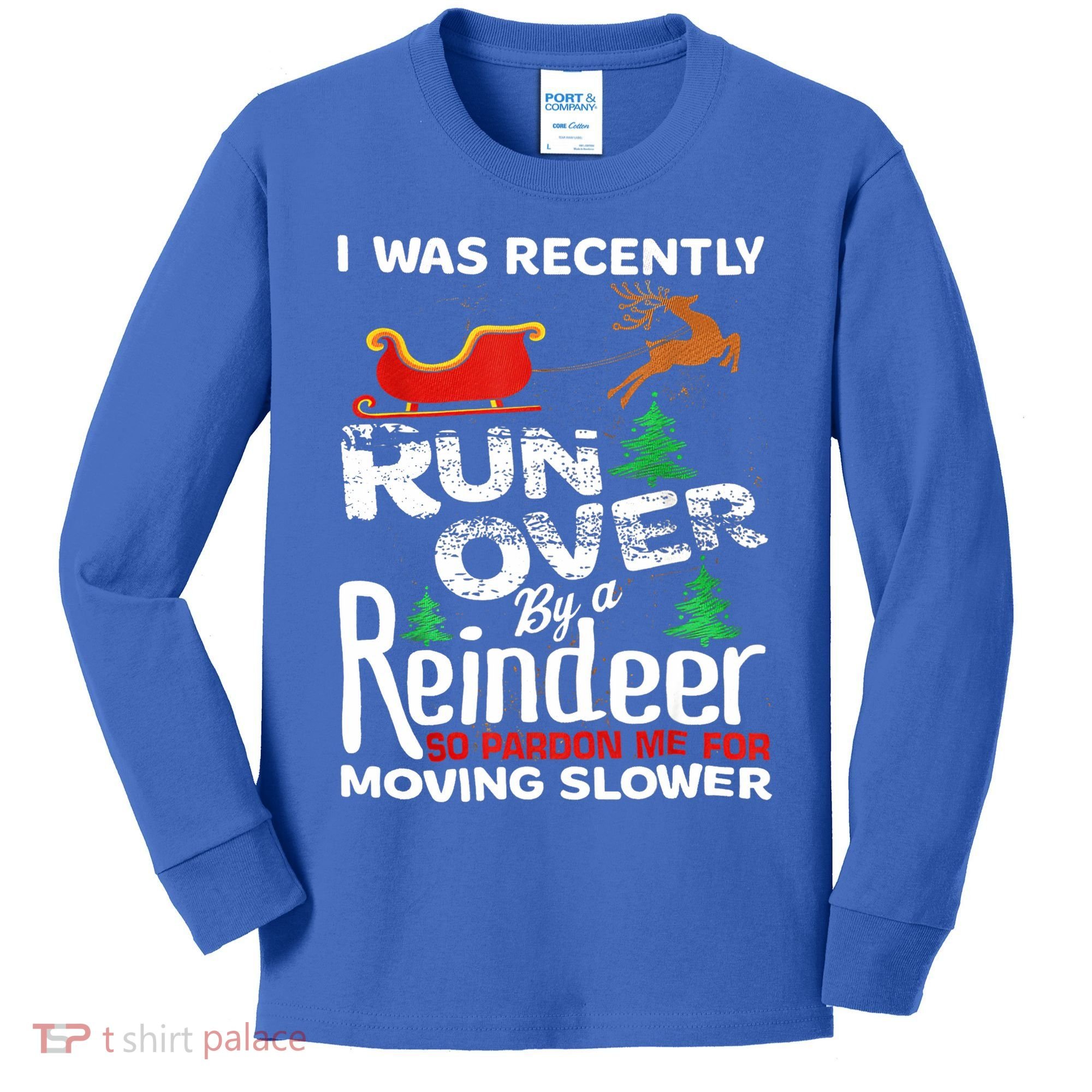 Grandma Got Run Over By A Reindeer Christmas So Pardon Me Gift Kids Long Sleeve Shirt