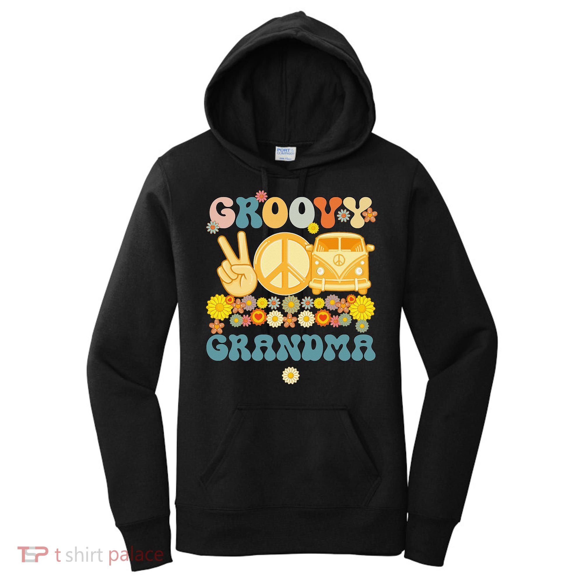 Groovy Grandma Retro Matching Family Baby Shower Women's Hoodie
