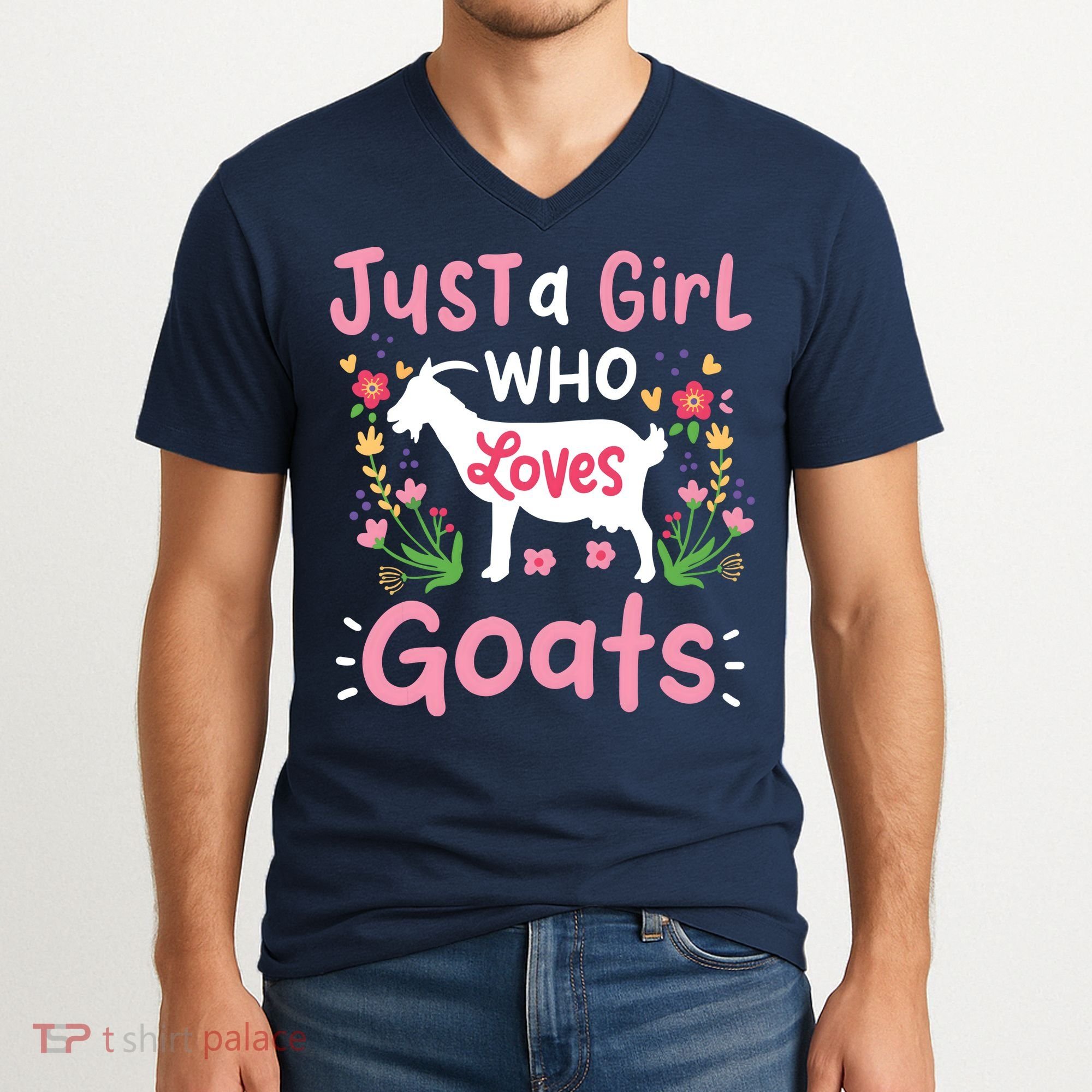 Goats Goat Rancher Farm V-Neck T-Shirt
