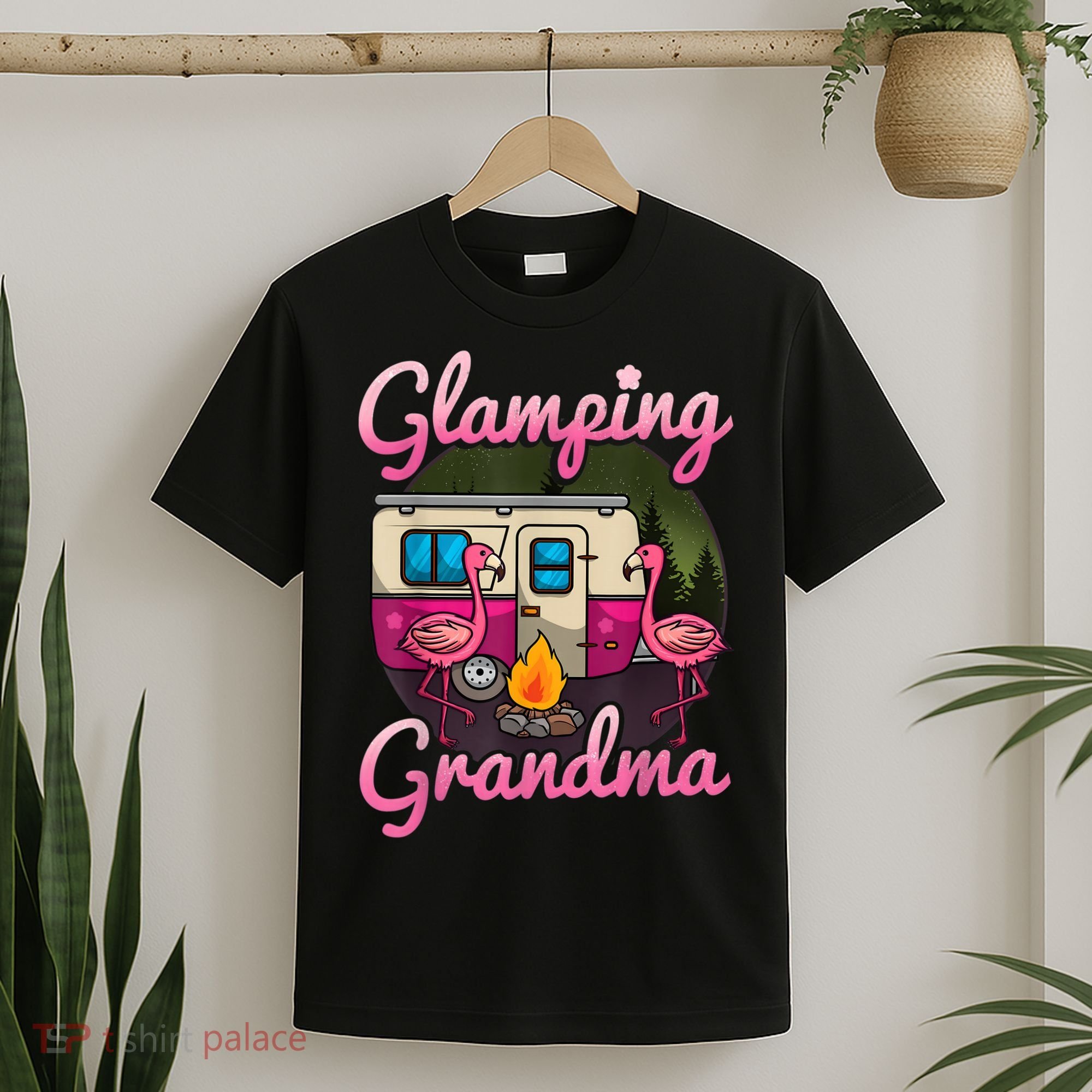 Glamping Grandma RV Flamingos Gift Camper Camping Gift T-Shirt