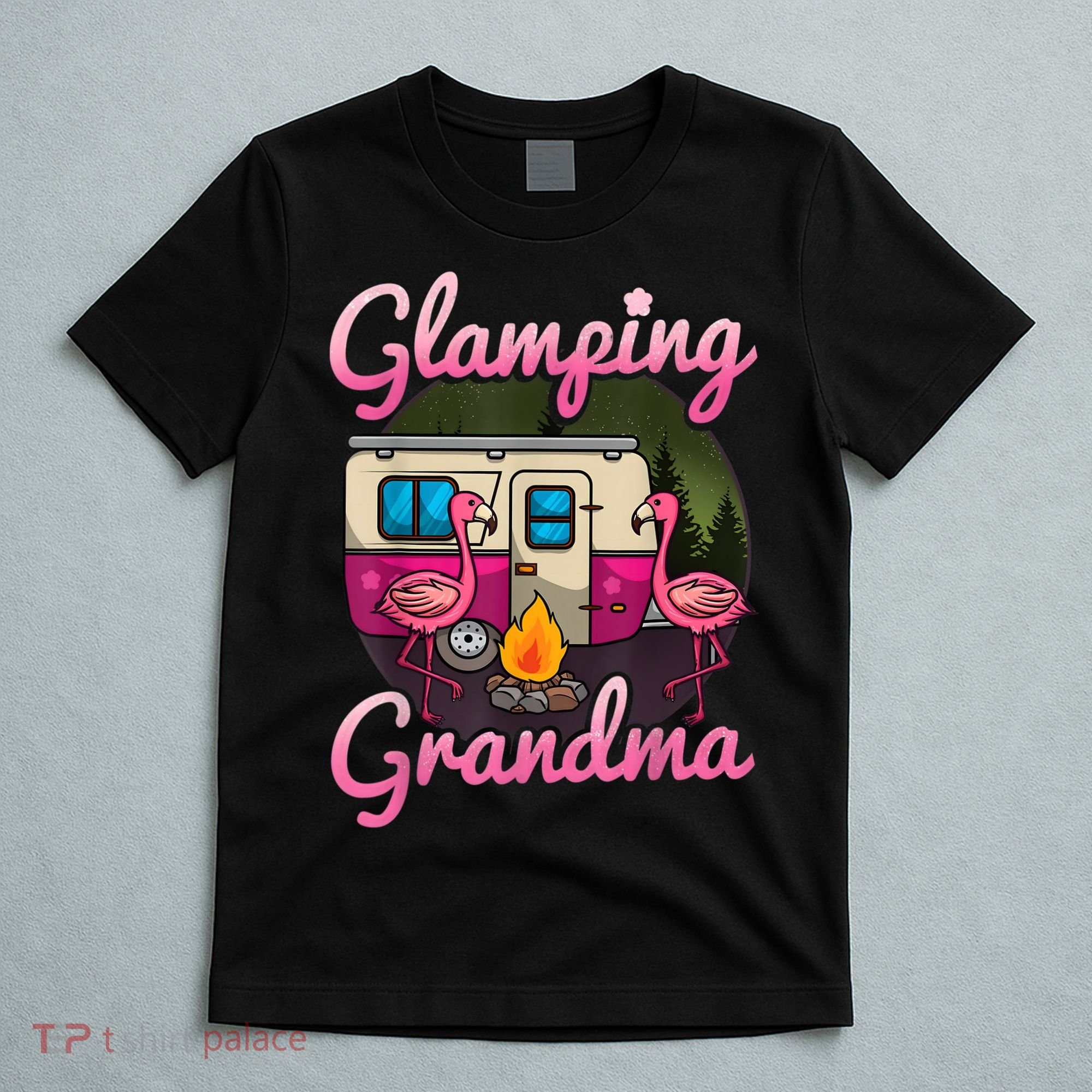 Glamping Grandma RV Flamingos Gift Camper Camping Gift T-Shirt