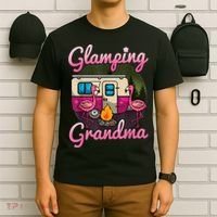 Glamping Grandma RV Flamingos Gift Camper Camping Gift T-Shirt thumb 6