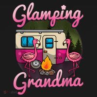 Glamping Grandma RV Flamingos Gift Camper Camping Gift Women's Hoodie thumb 2