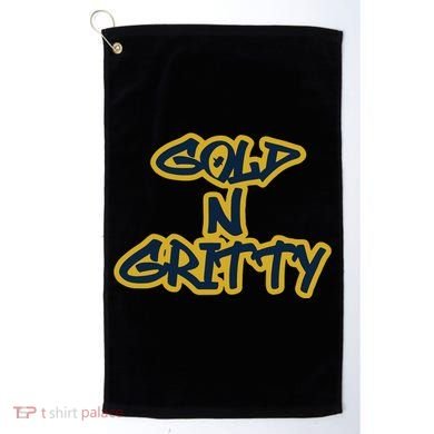 Grit Grateful Resilient Intensity Together Gold N Gritty Golf Towel