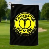 Gods Gym Religion Golf Towel thumb 1