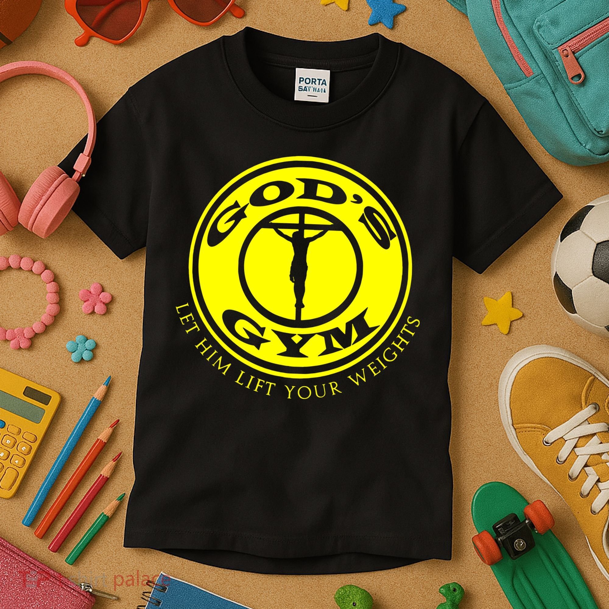 Gods Gym Religion Kids T-Shirt