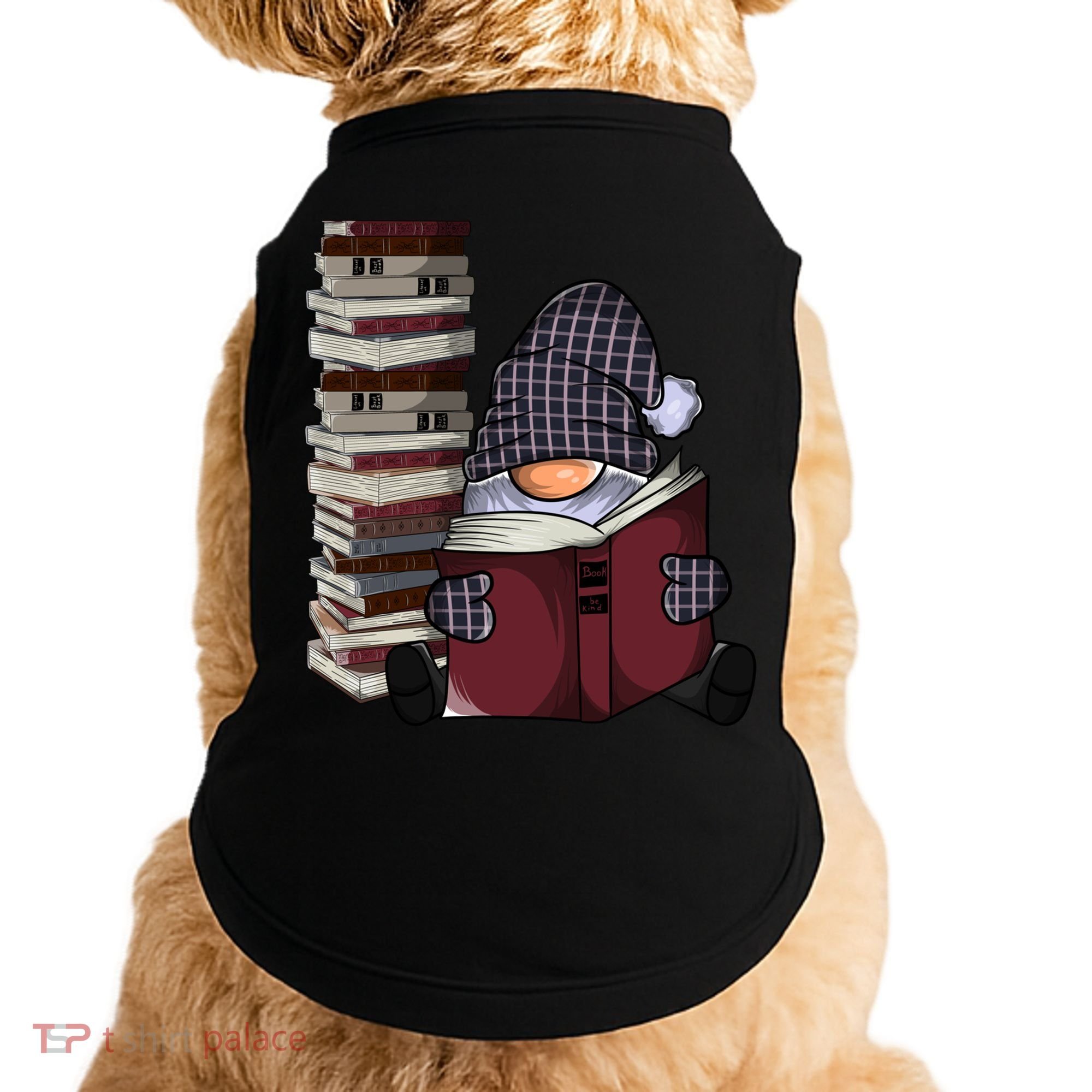 Garden Gnome Reading Books Gnomes Book Lover Gift Doggie Tank