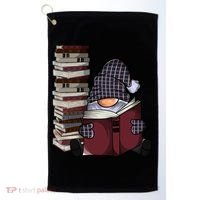 Garden Gnome Reading Books Gnomes Book Lover Gift Golf Towel thumb 0