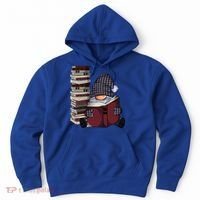 Garden Gnome Reading Books Gnomes Book Lover Gift Hoodie thumb 0