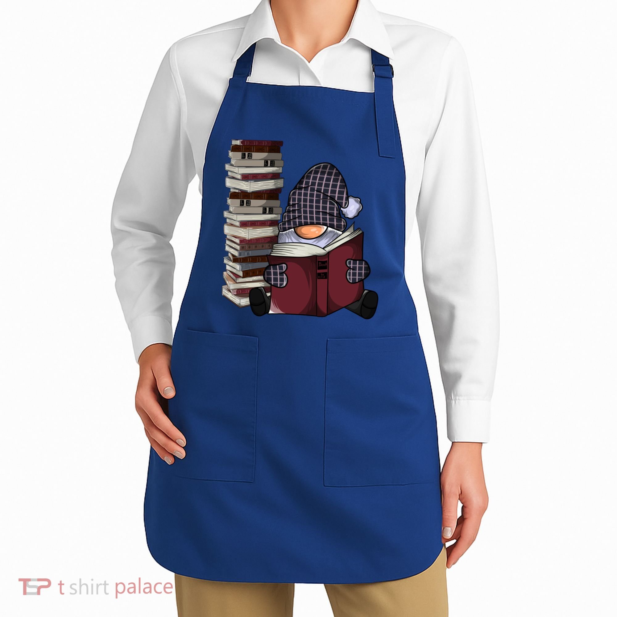 Garden Gnome Reading Books Gnomes Book Lover Gift Apron
