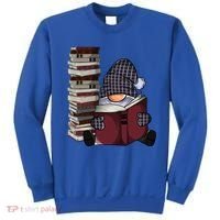 Garden Gnome Reading Books Gnomes Book Lover Gift Sweatshirt thumb 0