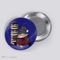 Garden Gnome Reading Books Gnomes Book Lover Gift Button thumb 0