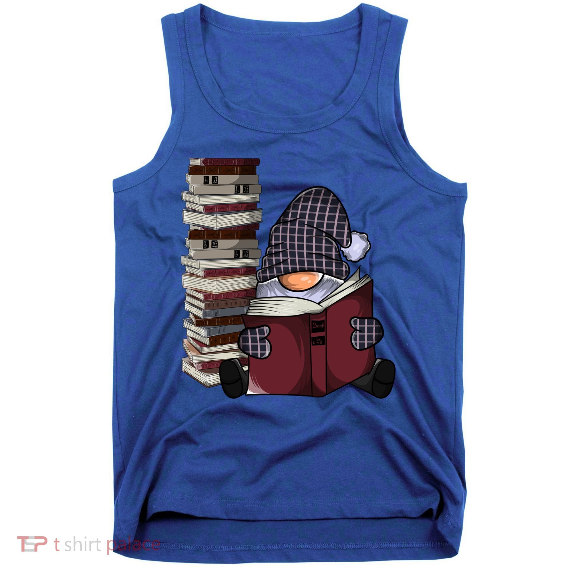 Garden Gnome Reading Books Gnomes Book Lover Gift Tank Top