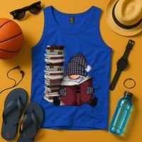 Garden Gnome Reading Books Gnomes Book Lover Gift Tank Top thumb 4
