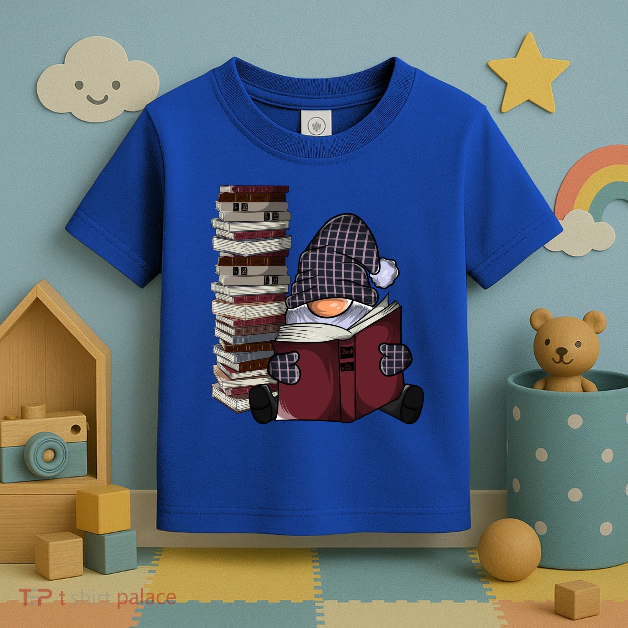 Garden Gnome Reading Books Gnomes Book Lover Gift Toddler T-Shirt