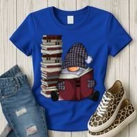 Garden Gnome Reading Books Gnomes Book Lover Gift Women's T-Shirt thumb 3