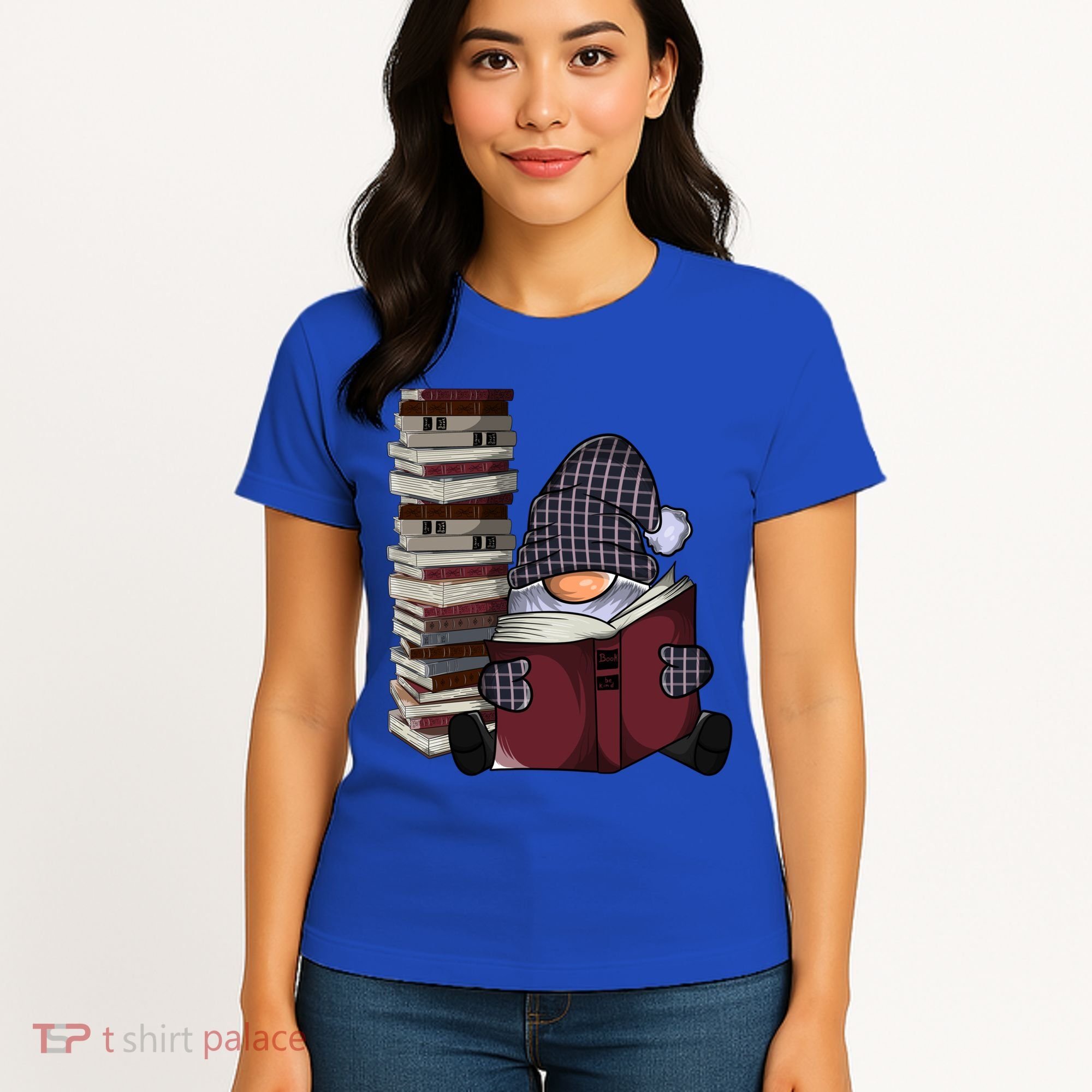 Garden Gnome Reading Books Gnomes Book Lover Gift Women's T-Shirt