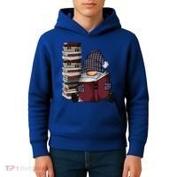 Garden Gnome Reading Books Gnomes Book Lover Gift Kids Hoodie thumb 4