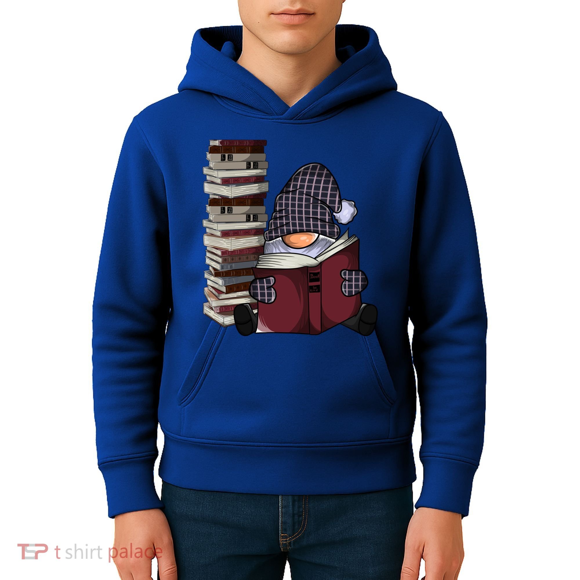 Garden Gnome Reading Books Gnomes Book Lover Gift Kids Hoodie
