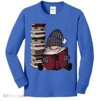 Garden Gnome Reading Books Gnomes Book Lover Gift Kids Long Sleeve Shirt thumb 0