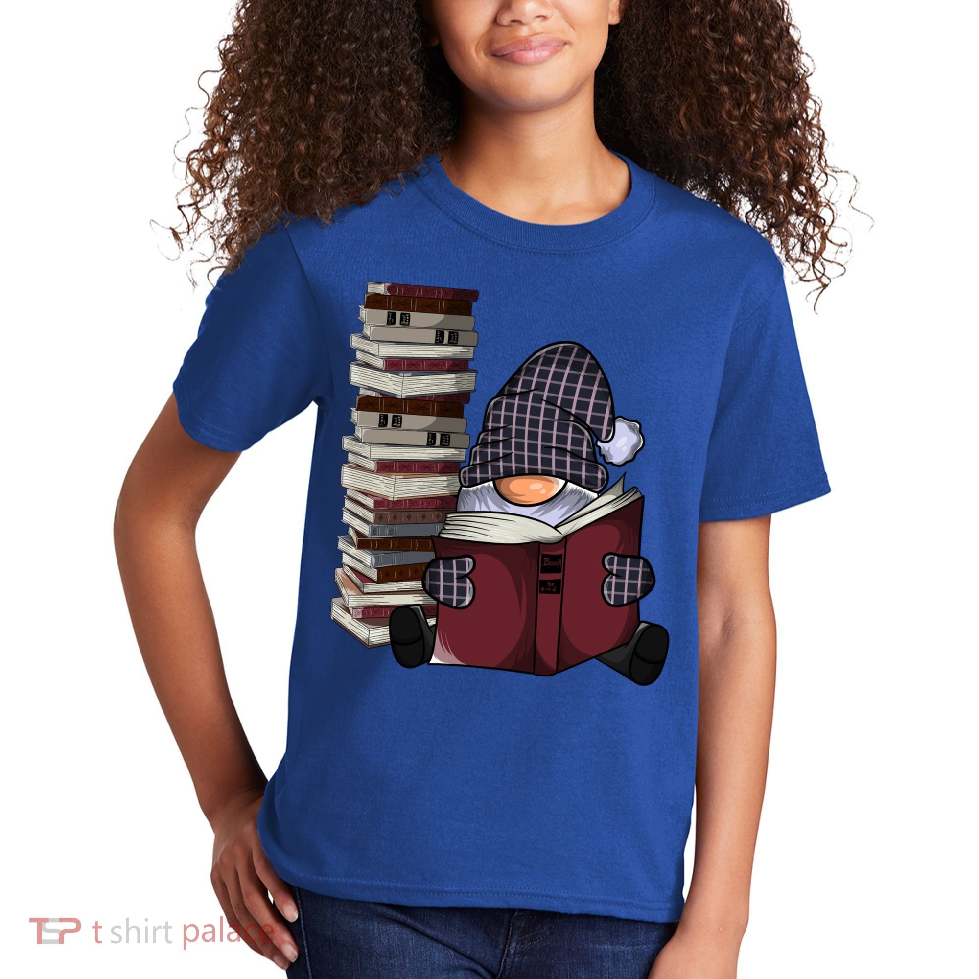 Garden Gnome Reading Books Gnomes Book Lover Gift Kids T-Shirt