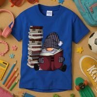 Garden Gnome Reading Books Gnomes Book Lover Gift Kids T-Shirt thumb 3