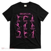 Gymnastics God Says I Am Bible Verse Gymnast Christian Jesus T-Shirt thumb 0