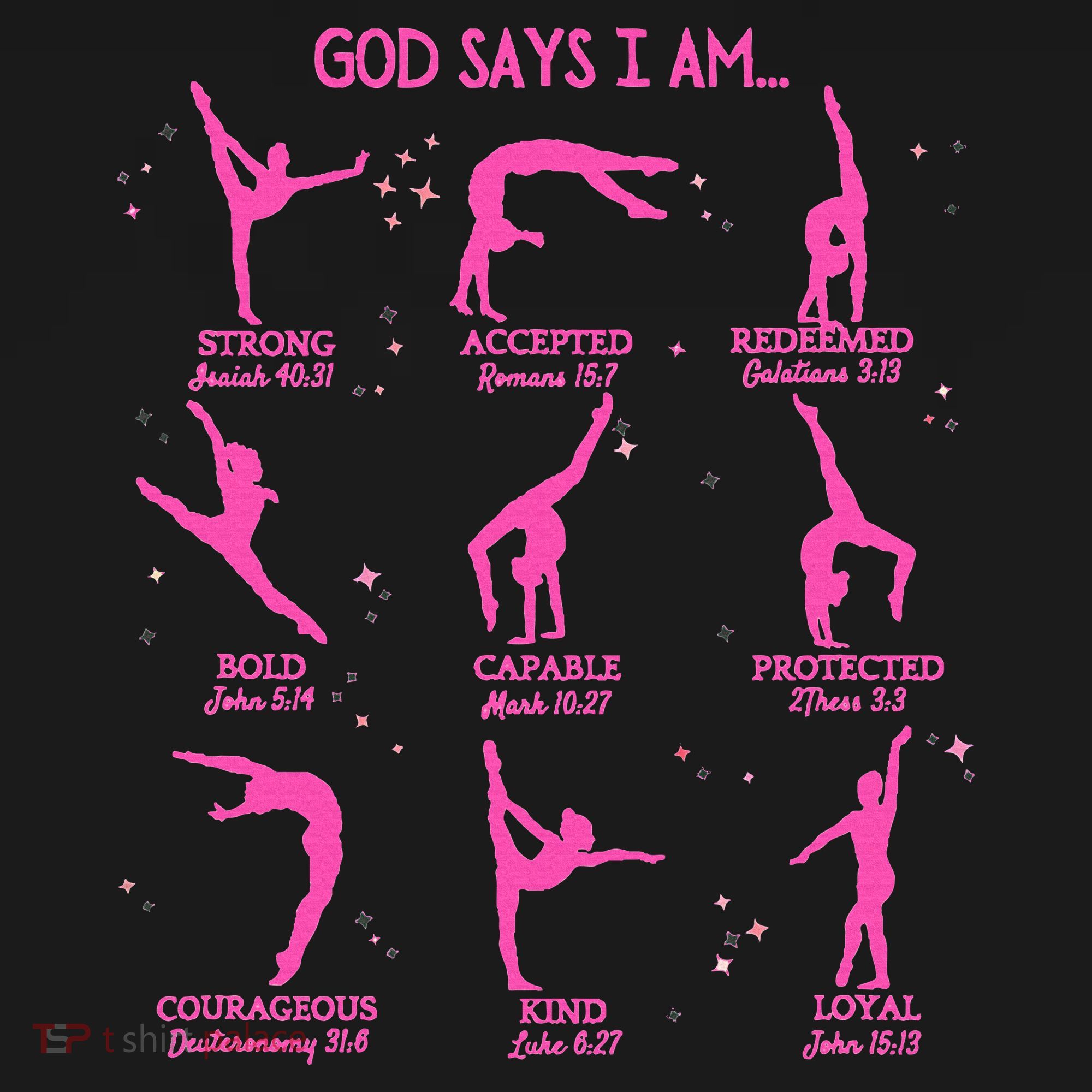Gymnastics God Says I Am Bible Verse Gymnast Christian Jesus T-Shirt