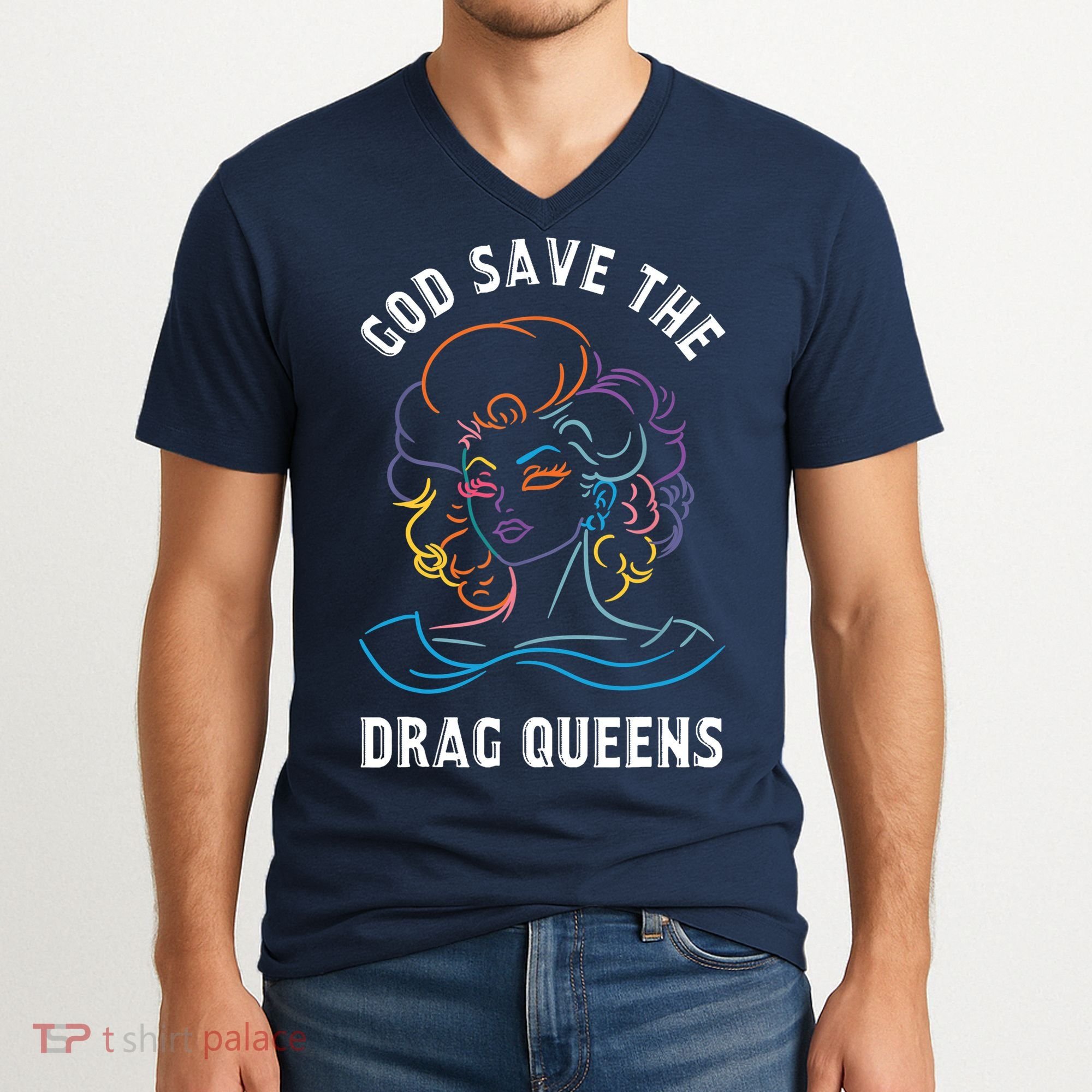 Groovy God Save The Drag Queens V-Neck T-Shirt