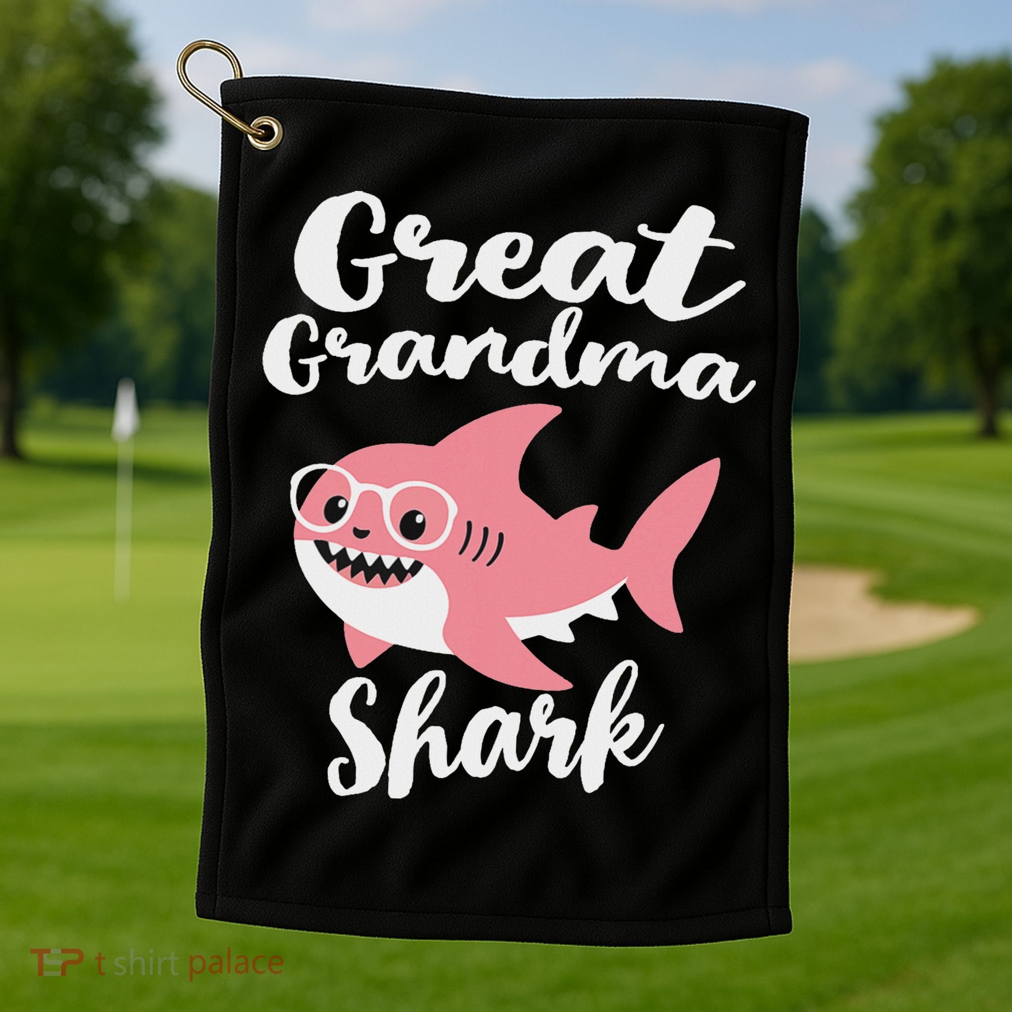 Great Grandma Shark Funny Mother's Day Golf Towel