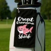 Great Grandma Shark Funny Mother's Day Golf Towel thumb 2