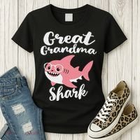 Great Grandma Shark Funny Mother's Day Women's T-Shirt thumb 3