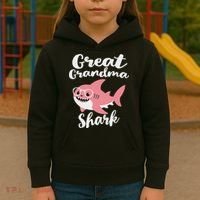 Great Grandma Shark Funny Mother's Day Kids Hoodie thumb 3